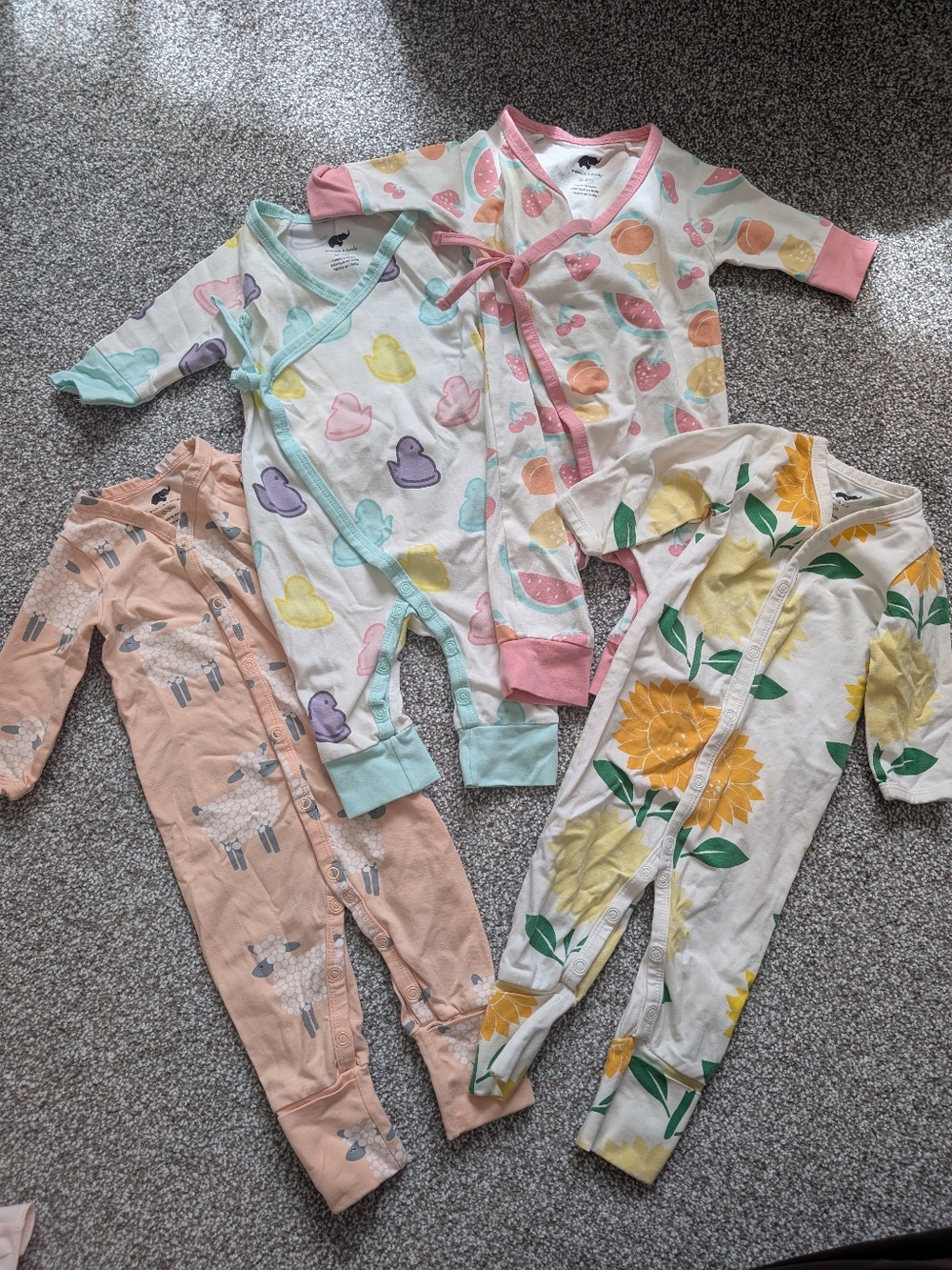 Monica + Andy Baby Girl 0-3 Mo Organic Cotton One-pieces